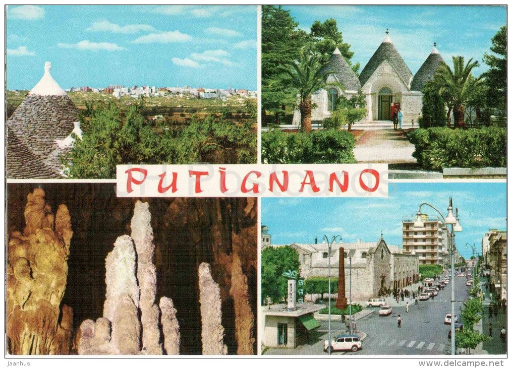 panorama , ingresso alle grotte , corso Umberto I - Putignano - Bari - Puglia - 13 - Italia - Italy - unused - JH Postcards