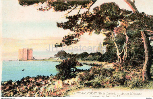 Saint Honorat - Ancien Monastere - a travers les Pins - old postcard - France - unused - JH Postcards