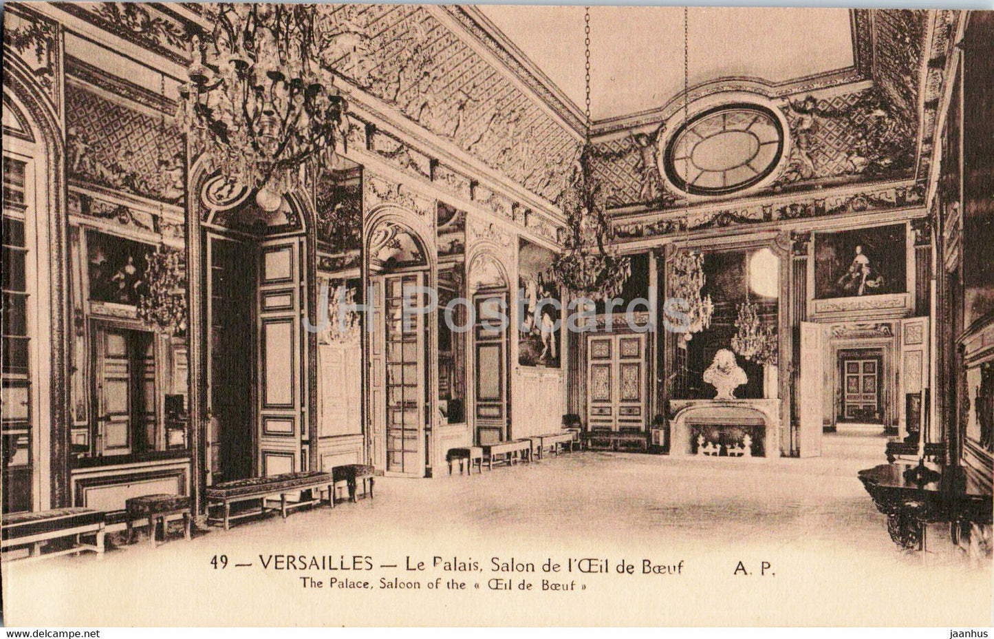Versailles - Le Palais - Salon de l'Ceil de Boeuf - 49 - old postcard - France - unused - JH Postcards