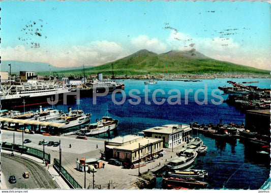 Napoli - Stazione Piroscafi del Golfo - Steamer station of the Gulf - ship - boat - old postcard - 1957 - Italy - used - JH Postcards