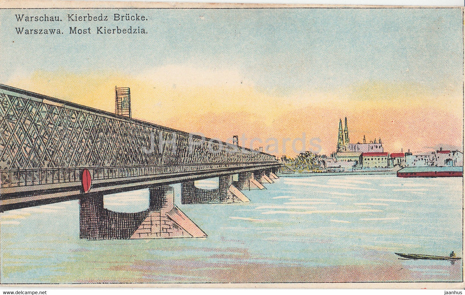 Warschau - Kierbedz Brucke - Warschau - Most Kierbedzia - bridge - old postcard - Poland - unused - JH Postcards