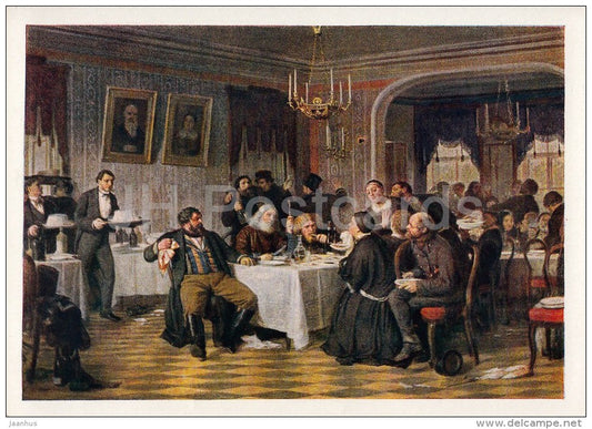 painting by F. Zhuravlev - Merchant Funeral - Russian art - 1959 - Russia USSR - unused - JH Postcards