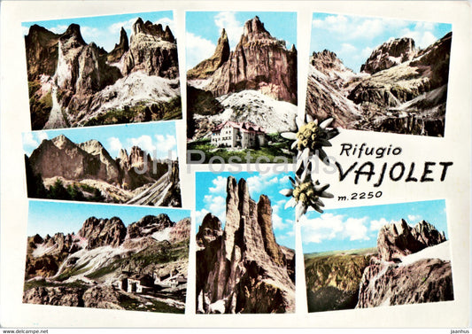 Rifugio Vajolet - 2250 m - multiview - old postcard - Italy - unused - JH Postcards