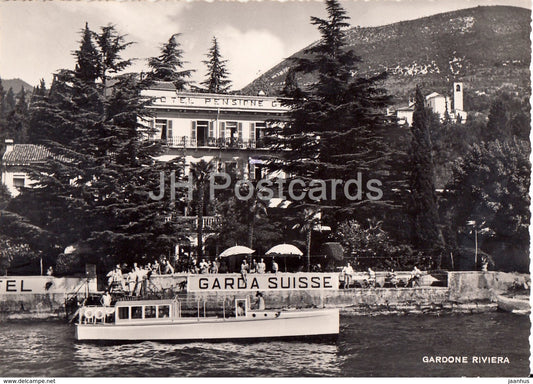 Gardone Riviera - Hotel Garda & Suisse - Gardone Riviera - boat - 1952 - Italy - used - JH Postcards