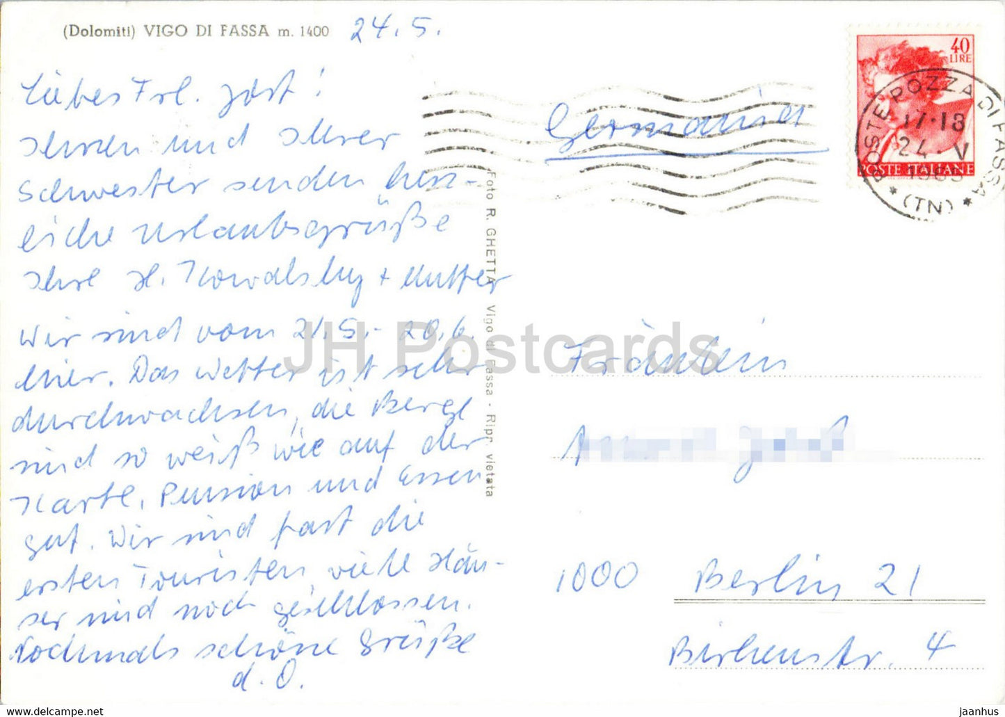 Vigo di Fassa 1400 m – Dolomiti – 1965 – Italien – gebraucht