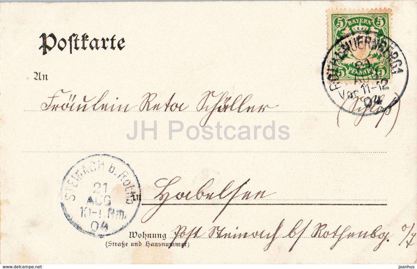 Nurnberg - Nuremberg - Sebalduskirche mit ehemaliger Schau - illustration - old postcard - 1904 - Germany - used