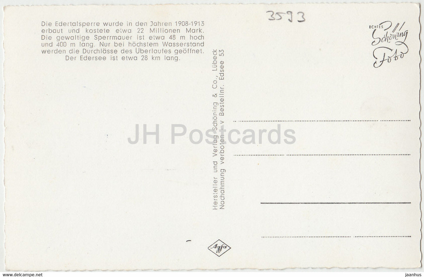 Edertalsperre - Sperrmauer - Schloss Waldeck - Fliegeraufnahme - Abendstimmung - Segelboote - Germany - unused