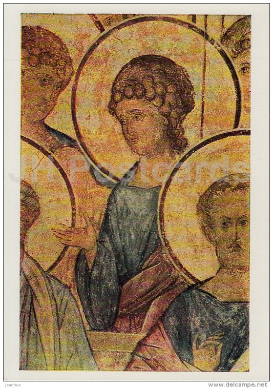 icon  by Andrei Rublev - St. Luke and the angels , 1408 - Russian art - 1967 - Russia USSR - unused - JH Postcards
