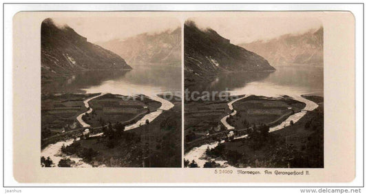 Gerangerfjord II - Norway - stereo photo - stereoscopique - old photo - JH Postcards