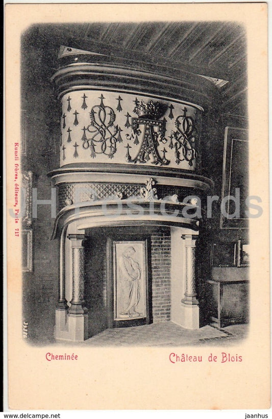 Chateau de Blois - Cheminee - castle - old postcard - France - unused - JH Postcards
