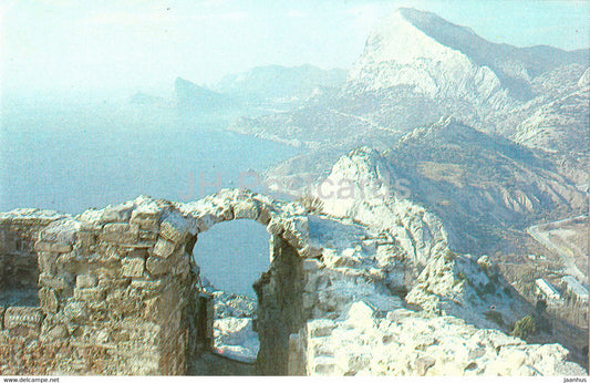Sudak - view from the Sudak fortress - Crimea - 1989 - Ukraine USSR - unused - JH Postcards