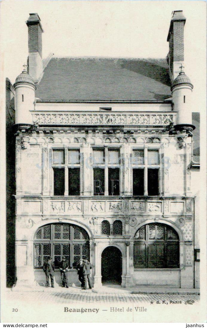 Beaugency - Hotel de Ville - town hall - 20 - old postcard - France - unused - JH Postcards