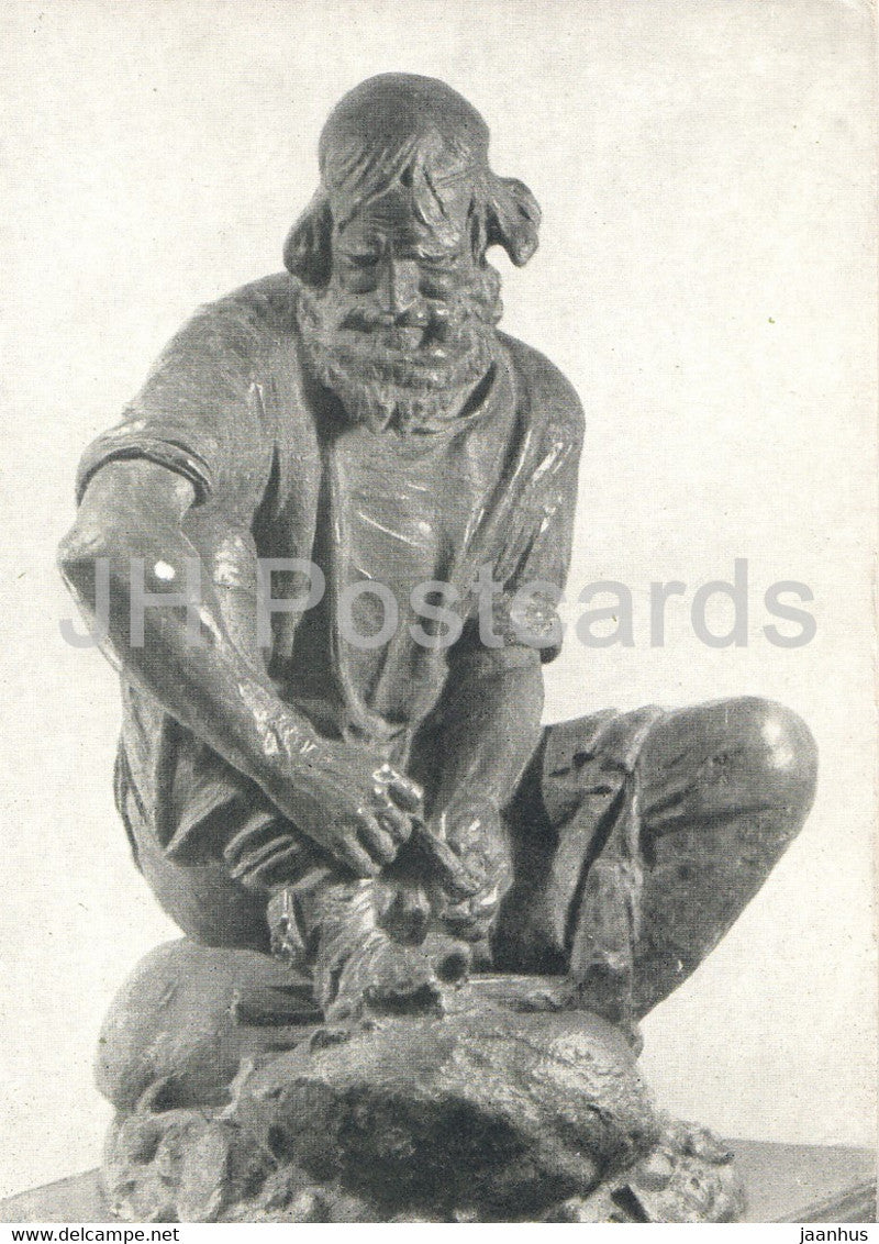 sculpture by S. Konenkov - Stone Breaker - Russian art - 1962 - Russia USSR - unused - JH Postcards