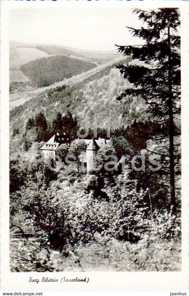Burg Bilstein - Sauerland - castle - old postcard - 1951 - Germany - used - JH Postcards
