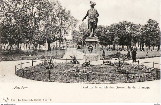 Potsdam - Denkmal Friedrich des Grossen in der Plantage - monument - old postcard - Germany - unused - JH Postcards
