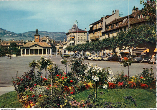 Vevey - La Place du Marche - Market Square - cars - VV 8 - 1973 - Switzerland - unused - JH Postcards