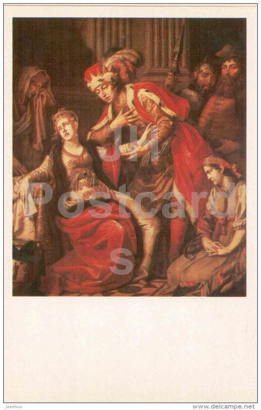 painting by Anton Losenko - Vladimir and Rogenda , 1770 - The Russian Museum - russian art - unused - JH Postcards