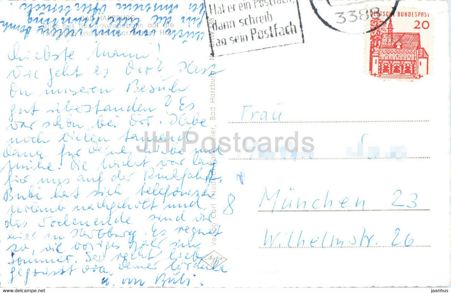 Bad Harzburg - Blick aus der Schwebebahn - Harzburger Hof - carte postale ancienne - Allemagne - utilisé