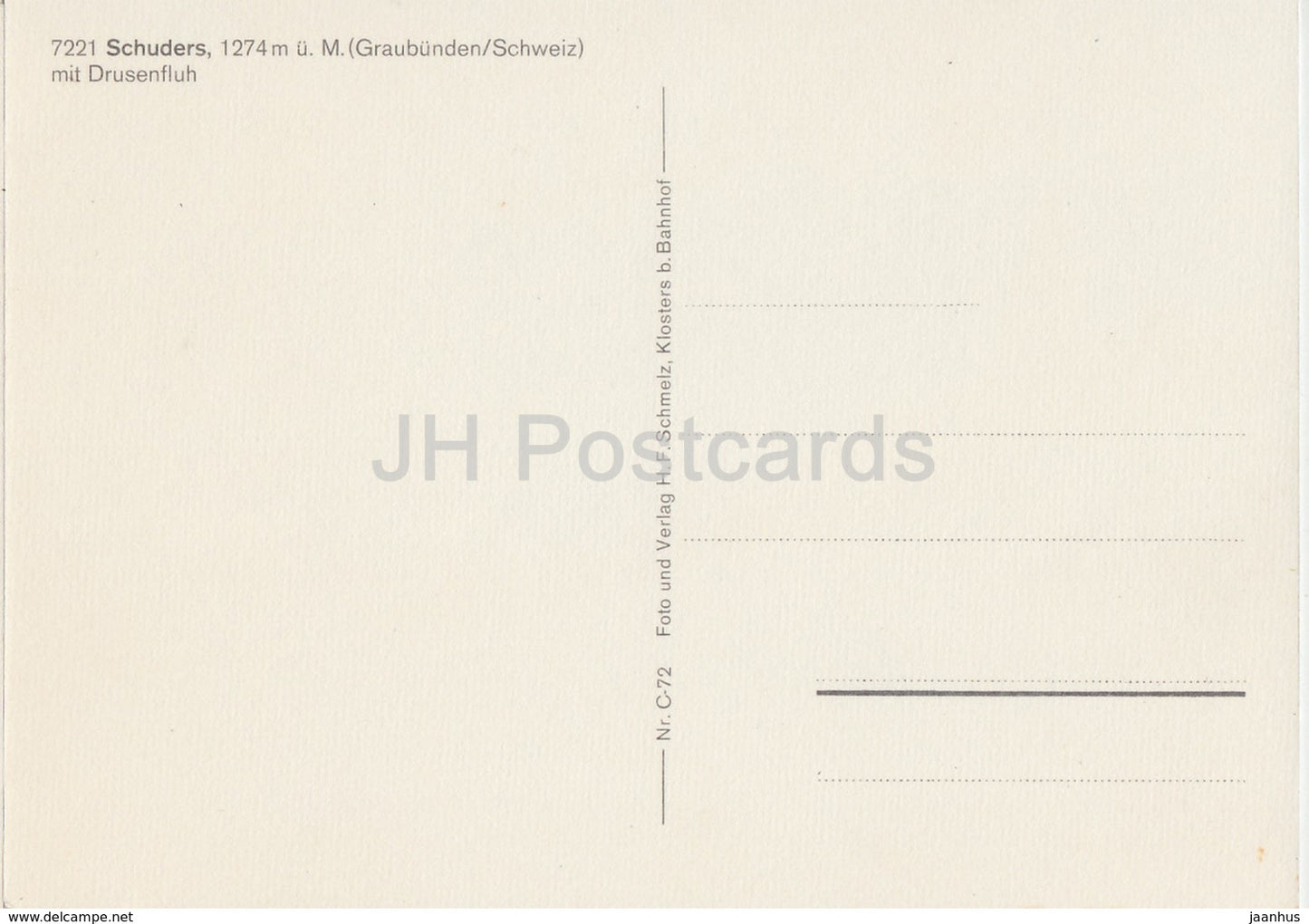 Schuders 1274 m mit Drusenfluh - Switzerland - unused