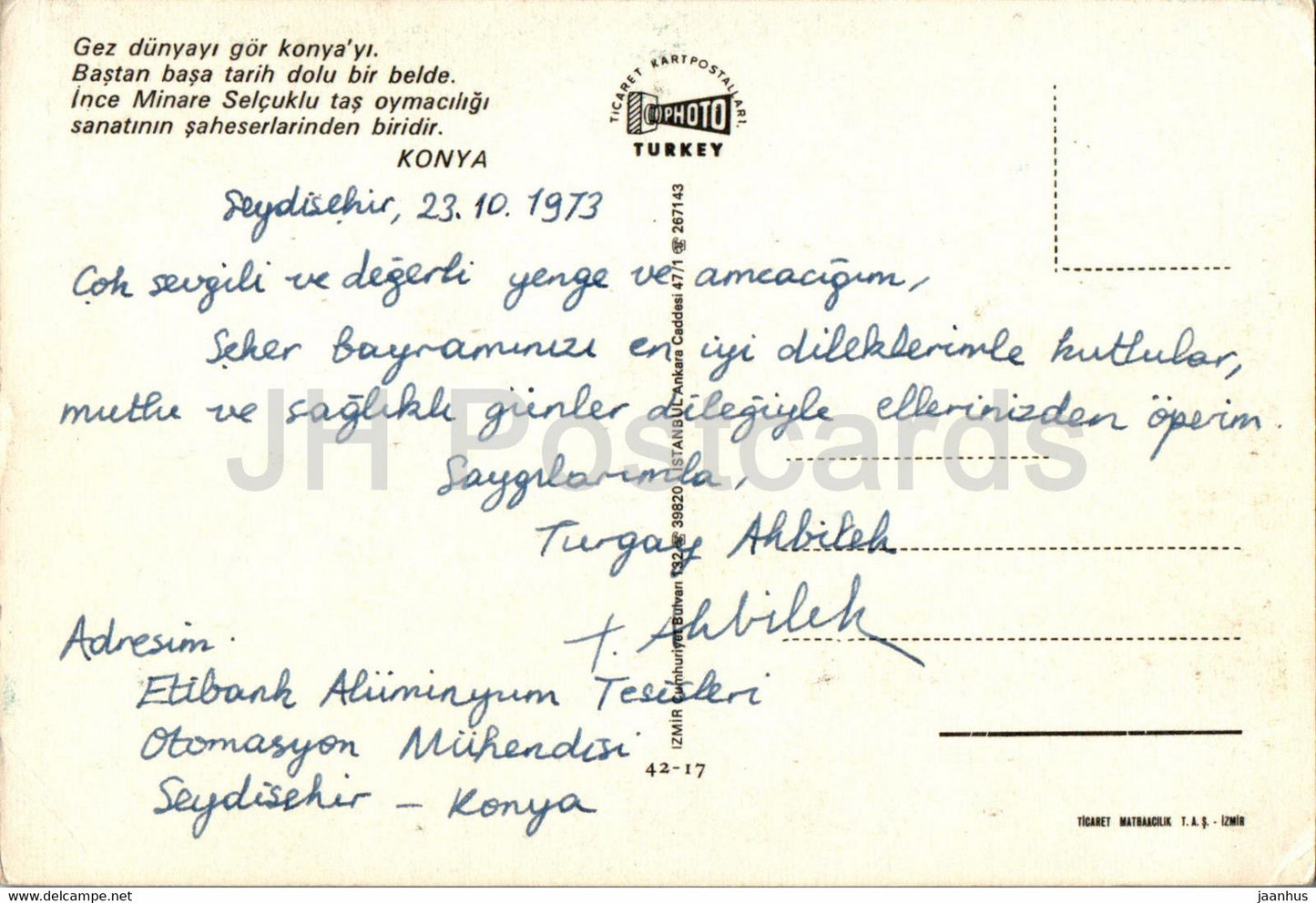 Konya - 42-17 - 1973 - Turkey - used