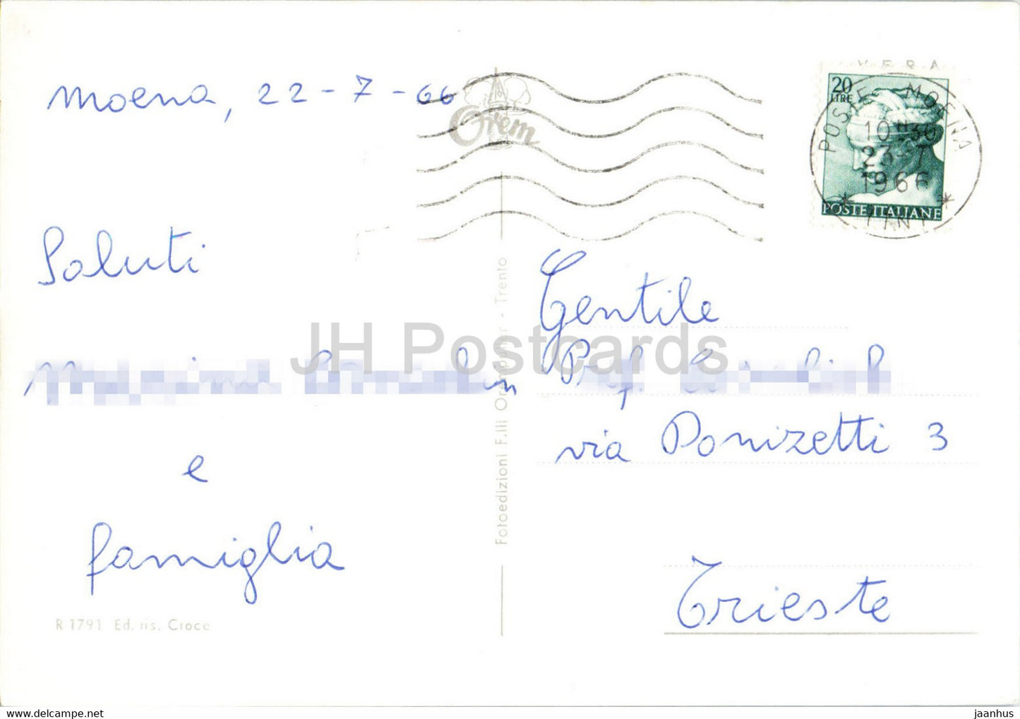 Moena 1200 m - Panorama - Dolomiti - 1966 - Italie - occasion