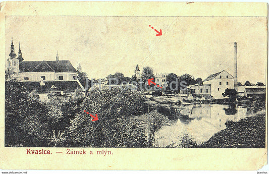 Kvasice - Zamek a mlyn - old postcard - Czech Republic - used - JH Postcards