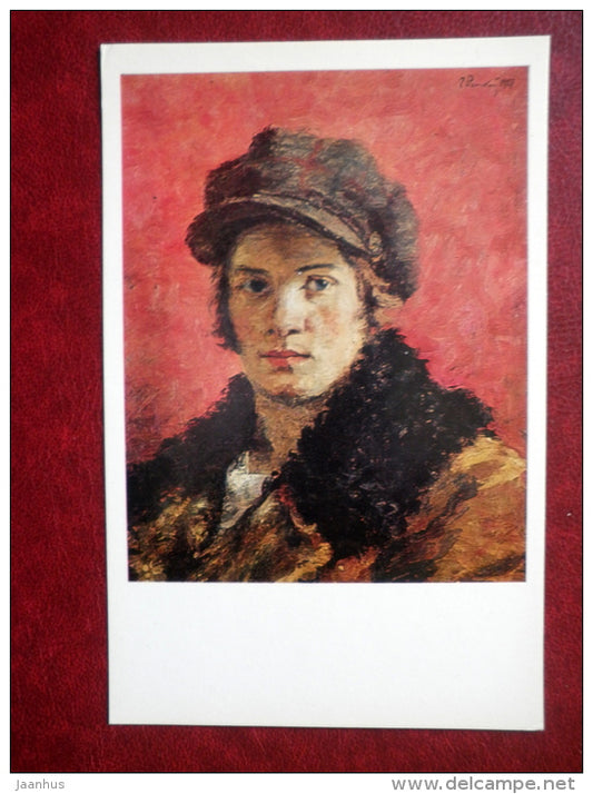 painting by G. Riazhsky , Student of Workers` Faculty , 1927 - russian art  - unused - JH Postcards