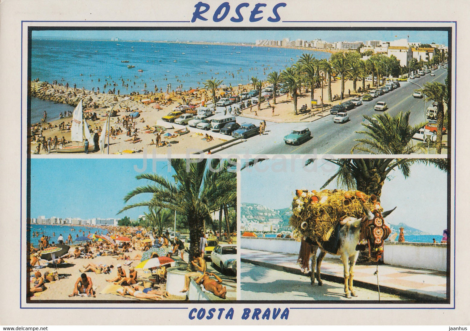 Costa Brava - Rosas - Roses - Vistas Diversas - Various Views - beach - multiview - Spain - used - JH Postcards