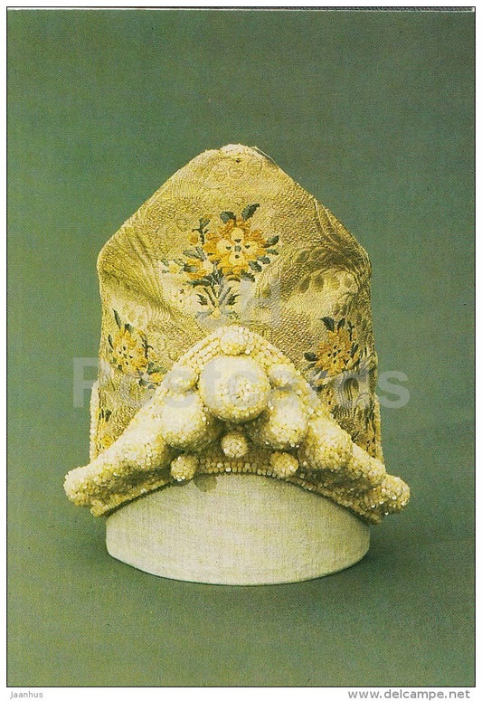 Woman´s Head-Dress , Pskov Region - applied art - Russian Folk Art - 1988 - Russia USSR - unused - JH Postcards