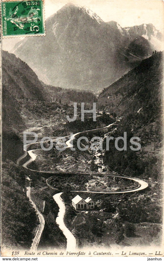 Route et Chemin de Pierrefitte a Cauterets - Le Limacon - 138 - old postcard - France - used - JH Postcards