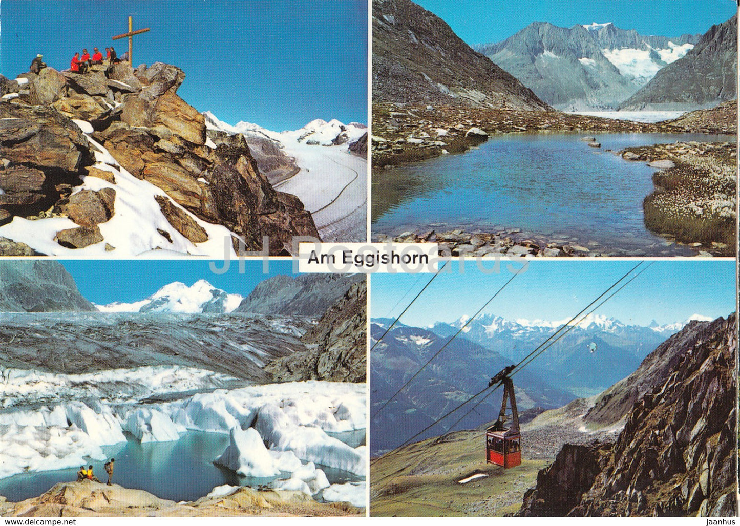 Am Eggishorn - Eggishorngipfel - Marjelenalp - cable car - multiview - 43759 - 1989 - Switzerland - used - JH Postcards
