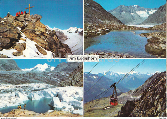 Am Eggishorn - Eggishorngipfel - Marjelenalp - cable car - multiview - 43759 - 1989 - Switzerland - used - JH Postcards
