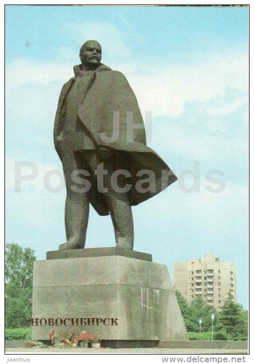 monument to Lenin - Novosibirsk - 1983 - Russia USSR - unused - JH Postcards