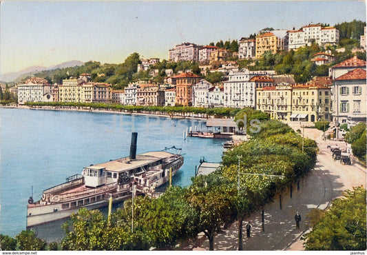 Lugano - Riva Vincenzo Vela e Collina - passenger boat - steamer - Switzerland - unused - JH Postcards