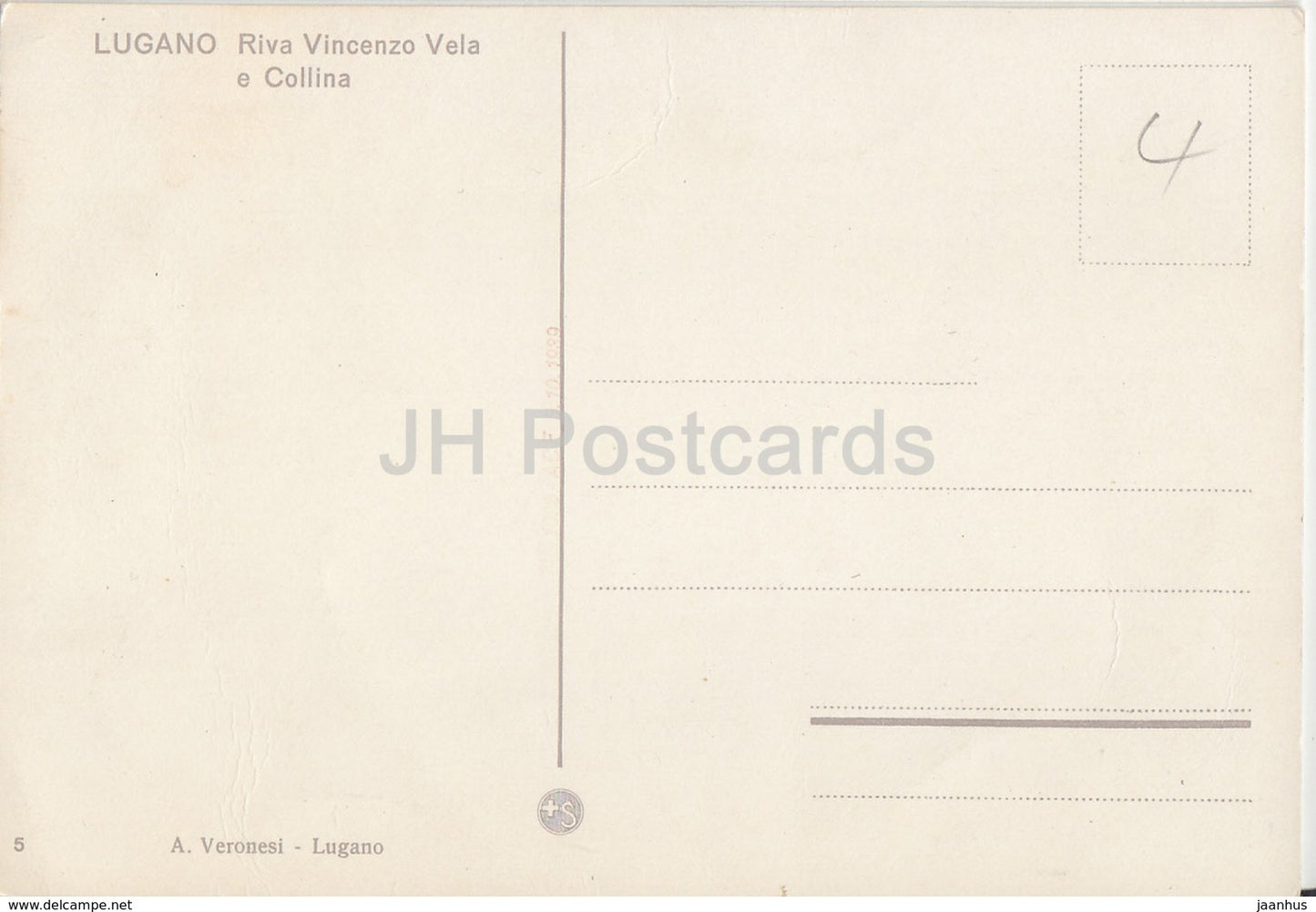 Lugano - Riva Vincenzo Vela e Collina - passenger boat - steamer - Switzerland - unused