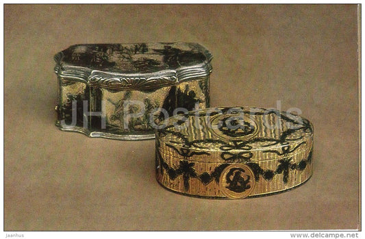 Snuff-Boxes , 18th century - silver - Russian Snuff-Boxes in Hermitage - 1985 - Russia USSR - unused - JH Postcards