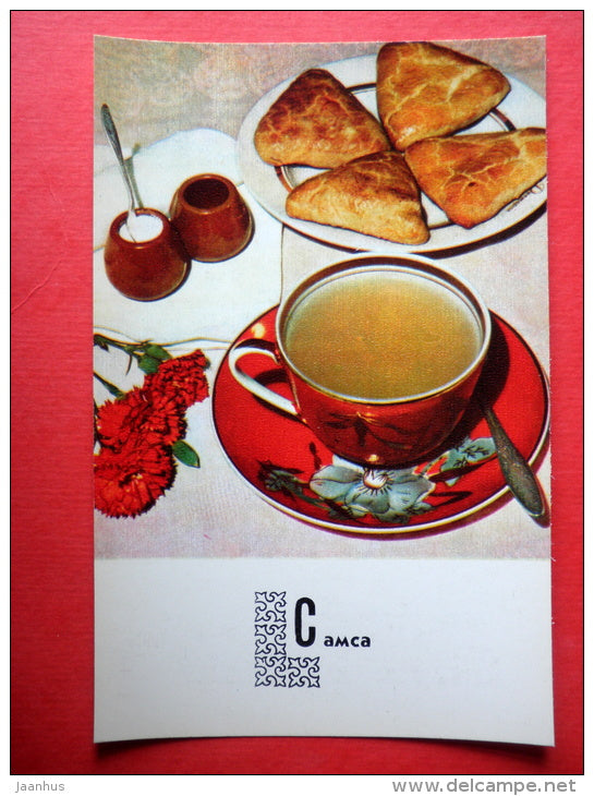Samsa - recipes - Kyrgyz dishes - 1978 - Russia USSR - unused - JH Postcards
