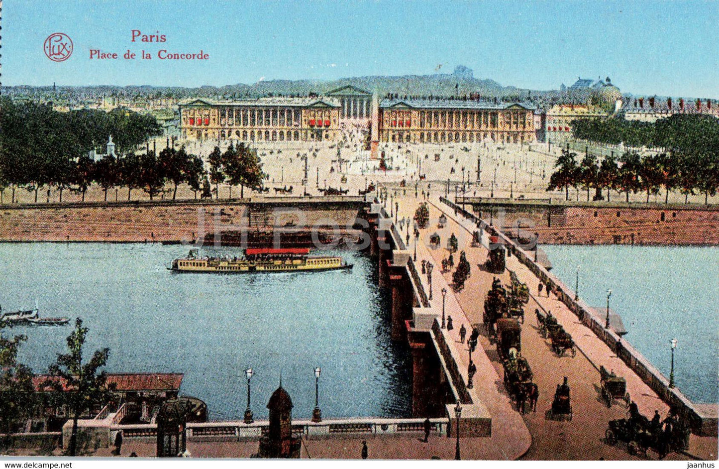 Paris - Place de la Concorde - bridge - Ser 112 - old postcard - France - unused - JH Postcards