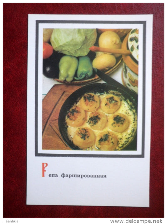 turnip stuffed - Russian Cuisine - 1987 - Russia USSR - unused - JH Postcards