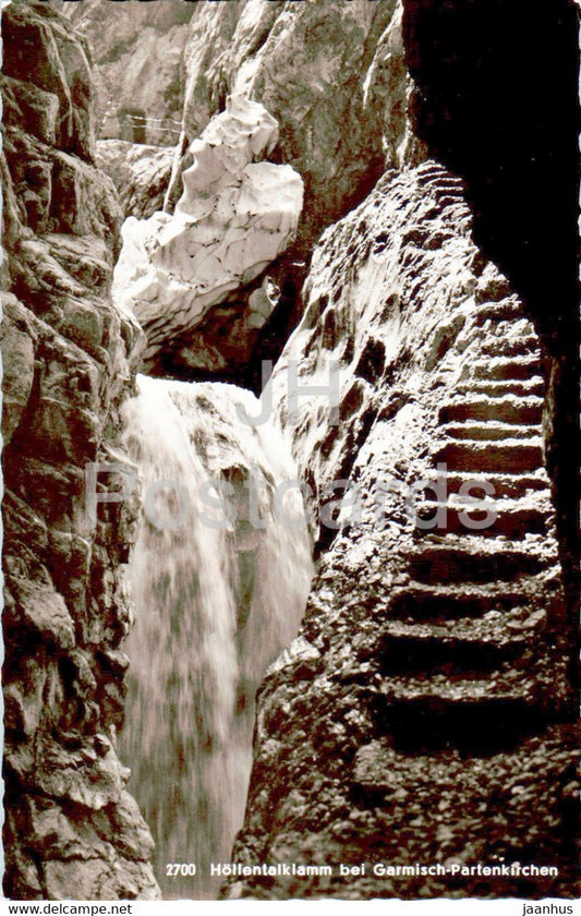Hollentalklamm bei Garmisch Partenkirchen - 2700 - old postcard - Germany - unused - JH Postcards