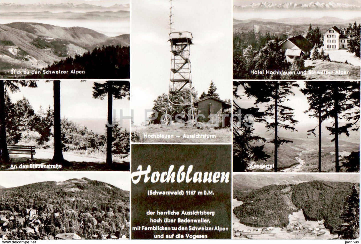 Hochblauen - Hotel Hochblauen - Aussichtsturm -  Germany - unused - JH Postcards