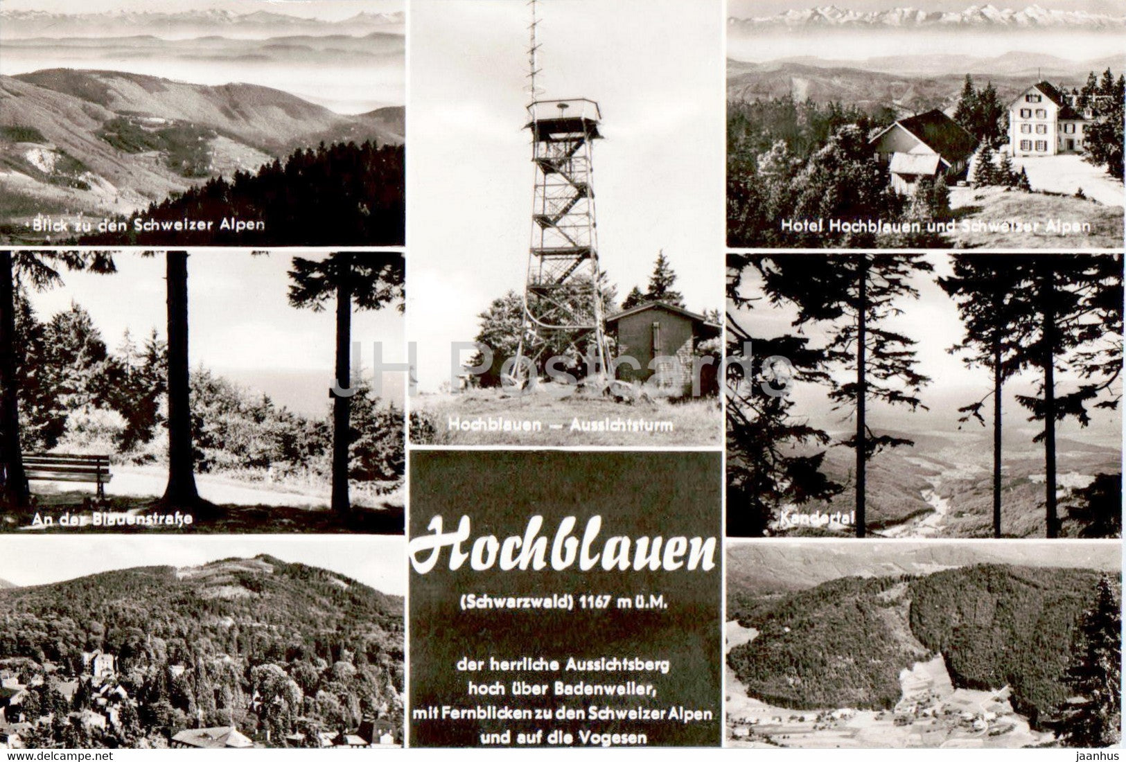 Hochblauen - Hotel Hochblauen - Aussichtsturm -  Germany - unused - JH Postcards