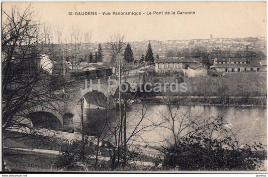 St Gaudens - Vue Panoramique - Le Pont de la Garonne - bridge - old postcard - France - unused - JH Postcards
