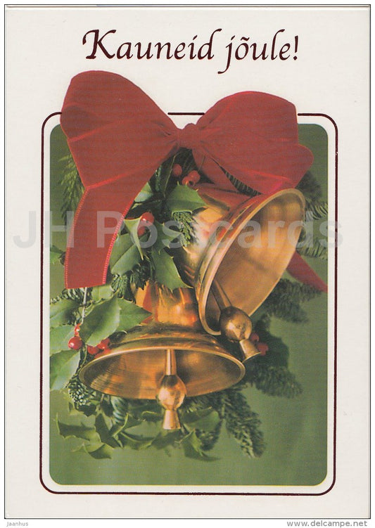 Christmas Greeting Card - christmas bells - Estonia - used in 2002 - JH Postcards