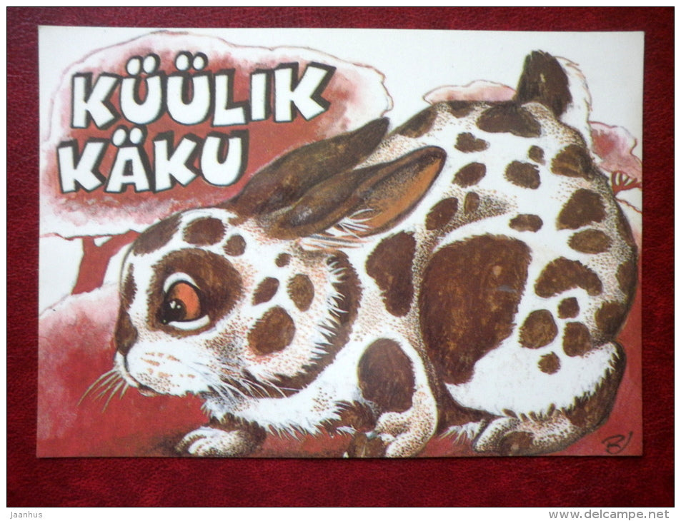 illustration by R. Järvi - rabbit Käku - 1981 - Estonia USSR - unused - JH Postcards