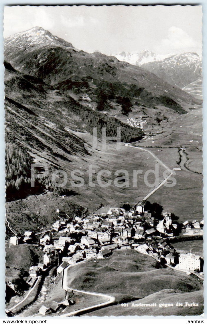 Andermatt gegen die Furka - 901 - 1942 - old postcard - Switzerland - used - JH Postcards
