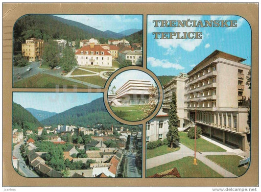 Trencianske Teplice - architecture - town views- spa - Czechoslovakia - Slovakia - used 1981 - JH Postcards