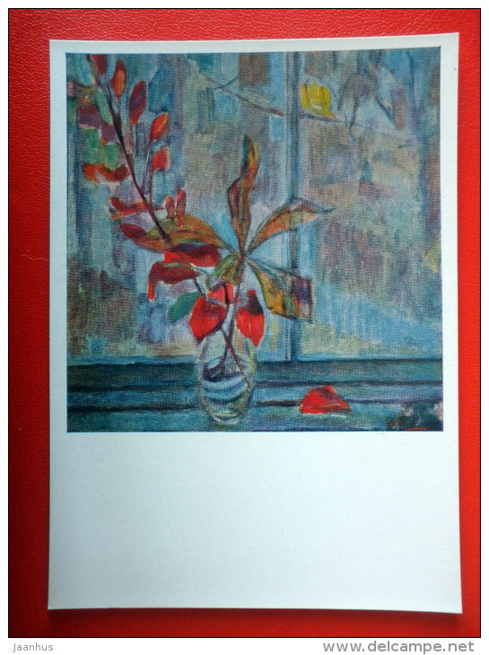 painting by A. Stepanov . Still Life . Autumn , 1963 - kazakhstan art  - unused - JH Postcards