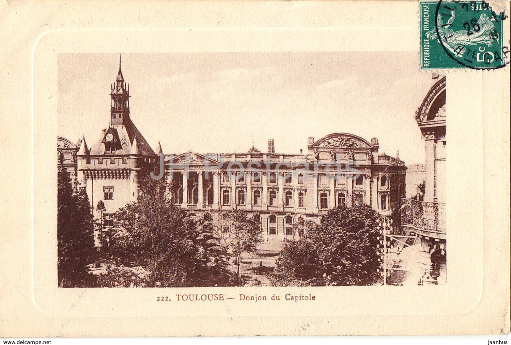 Toulouse - Donjon du Capitole - 222 - 1909 - old postcard - France - used - JH Postcards