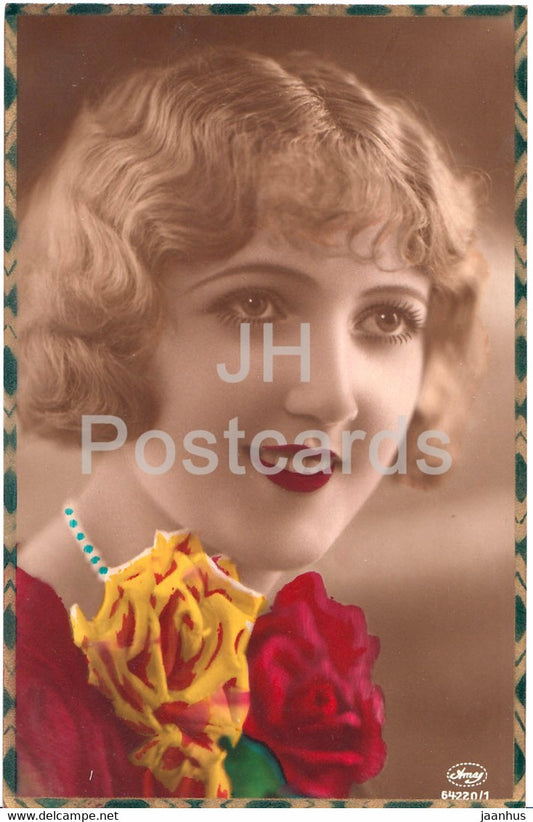 woman - Amag 64220/1 - old postcard - 1931 - used - JH Postcards